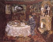 Painter mother sitting at the table money Vuillard